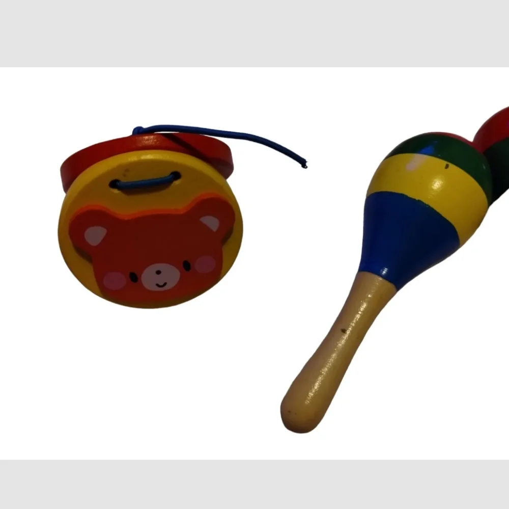 Musical Kid Baby Xylophone Maracas Hand Bells‎ Castanet Toy Lot Of 5